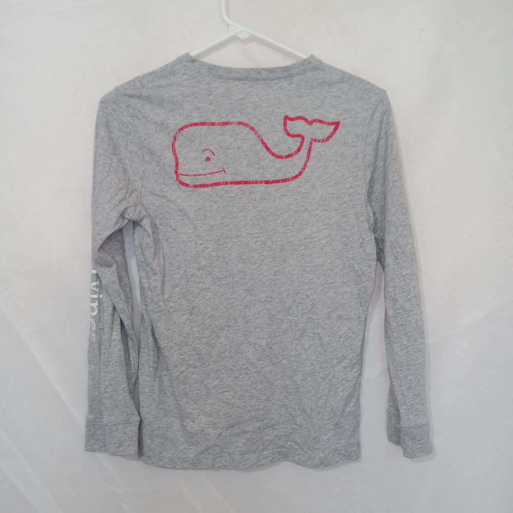 Vineyard Vines Boys Long-Sleeve Two 2 Tone Vintage Whale Pocket T-Shirt, M - Picture 3 of 8